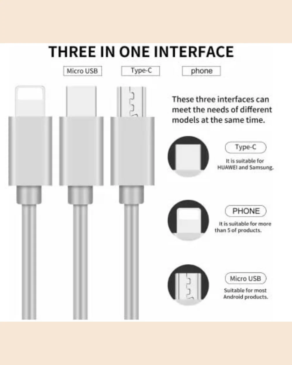 3 In One Charging Cable - Image 2